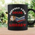 Support Your Local Library Guinea Pig Book Reader Graphic Print Coffee Mug Gifts ideas