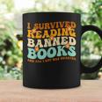 I Survived Reading Banned Books Book Lover Bookaholic Graphic Print Coffee Mug Gifts ideas