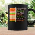 I Survived Reading Banned Books Librarians Book Enthusiasts Graphic Print Coffee Mug Gifts ideas I Survived Reading Banned Books Librarians Book Enthusiasts Graphic Print Coffee Mug Gifts ideas