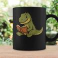 T-Rex Dinosaur Reading Book Nerd Graphic Print Coffee Mug Gifts ideas