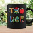 Teacher School Supplies Apple Books Pencil Globe Crayon Graphic Print Coffee Mug Gifts ideas