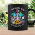 Tie-Dye Messy Bun Skull I Like My Books Spicy & My Coffee Graphic Print Coffee Mug Gifts ideas