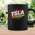TSLA To The Moon Comic Book Style Splash Graphic Print Coffee Mug Gifts ideas TSLA To The Moon Comic Book Style Splash Graphic Print Coffee Mug Gifts ideas