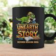 Unearth a Story Dinosaur Reading Books Summer 2026 Graphic Print Coffee Mug Gifts ideas