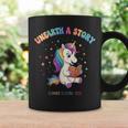 Unicorn Reading a Book Unearth a Story Program 2026 Graphic Print Coffee Mug Gifts ideas