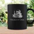 Vigila Et Ora Skull On Books Latin Graphic Print Coffee Mug Gifts ideas