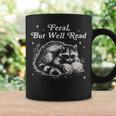 Vintage Feral But Well Read Raccoon Reading Book Lover Graphic Print Coffee Mug Gifts ideas