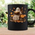 Vintage Ghost Reading Book Pumpkin Halloween Books Lover Graphic Print Coffee Mug Gifts ideas