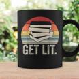 Vintage Retro Get Lit With Books Book Reading Lover Graphic Print Coffee Mug Gifts ideas