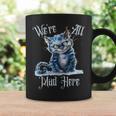 We'Re All Mad Here Cheshire Cat Alice Wonderland Book Kids Graphic Print Coffee Mug Gifts ideas We'Re All Mad Here Cheshire Cat Alice Wonderland Book Kids Graphic Print Coffee Mug Gifts ideas