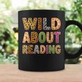 Wild About Reading Book Animal Book Lover Teacher Kids Graphic Print Coffee Mug Gifts ideas