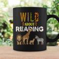 Wild About Reading Books Zoo Animals Love Book Reading Graphic Print Coffee Mug Gifts ideas