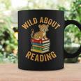 Wild About Reading Cute Leopard Teacher Kids Book Lover Graphic Print Coffee Mug Gifts ideas