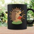 Wildlife Forest Animal Book Reading Bookworm Hedgehog Graphic Print Coffee Mug Gifts ideas