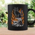 Witchy Creepy Goth Cat Skull Flames Occult Magic Books Graphic Print Coffee Mug Gifts ideas Witchy Creepy Goth Cat Skull Flames Occult Magic Books Graphic Print Coffee Mug Gifts ideas