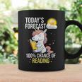Women's 100 Chance Of Reading Book Lover Unicorn Graphic Print Coffee Mug Gifts ideas