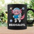 Women's Axolotl Books Readsalotl Reading Bookworm Boys Girls Kids Graphic Print Coffee Mug Gifts ideas