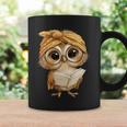 Women's Cute Wise Owl Reading Book With Headscarf Graphic Print Coffee Mug Gifts ideas