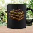 Women's Dark Academia Vintage Book Stack Gothic Moth Graphic Print Coffee Mug Gifts ideas
