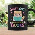 Women's Just A Girl Who Loves Books Reading Read Book Bookworm Graphic Print Coffee Mug Gifts ideas