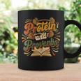 Women's Protein And Proverbs Protein Workout Book Lover Retro Graphic Print Coffee Mug Gifts ideas