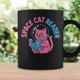 Women's Space CAT Reader Pink Helmet Blue Book Nerd Galaxy Kitty Graphic Print Coffee Mug Gifts ideas