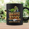 Women's Unearth a Story Dinosaur Reading Books Summer 2026 Graphic Print Coffee Mug Gifts ideas Women's Unearth a Story Dinosaur Reading Books Summer 2026 Graphic Print Coffee Mug Gifts ideas