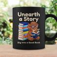 Women's Unearth A Story Reading Mammoth Prehistoric Book Librarian Graphic Print Coffee Mug Gifts ideas