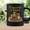 Women's Unearth a Story Summer 2026 Dinosaur Reading Books Dino Graphic Print Coffee Mug Gifts ideas