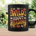 Women's Wild About Reading Zoo Animals For Bookworm Book Reader Graphic Print Coffee Mug Gifts ideas
