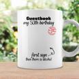 50th Birthday Man Woman Guest Book Party Round Birthday Graphic Print Coffee Mug Gifts ideas