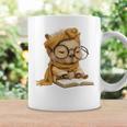 Baby Reptile Small Book Reading Graphic Lizard Round Glasses Graphic Print Coffee Mug Gifts ideas