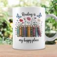 Book Lover Floral Reading Is My Happy Place Graphic Print Coffee Mug Gifts ideas