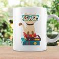 Cat Book Reader Nerd Graphic Print Coffee Mug Gifts ideas