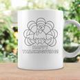 Coloring Book Style Blank Happy Thanksgiving Turkey Graphic Print Coffee Mug Gifts ideas