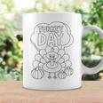 Coloring Book Style Blank Happy Thanksgiving Turkey Day Graphic Print Coffee Mug Gifts ideas