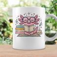 Cute Axolotl Reading Books Cozy Bookworm Fantasy Art Premium Tri-Blend Graphic Print Coffee Mug Gifts ideas