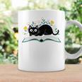 Cute Cat On Book Fun Flower Feline Pet Lover Premium Tri-Blend Graphic Print Coffee Mug Gifts ideas