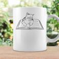 Cute Cat Reading Book Literature Kitty Graphic Print Coffee Mug Gifts ideas