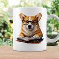 Cute Dog Corgi Reading Book Graphic Print Coffee Mug Gifts ideas