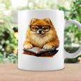 Cute Dog Pomeranian Reading Book Premium Tri-Blend Graphic Print Coffee Mug Gifts ideas