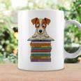 Cute Jack Russel Dog Reading On Pile Of Books Premium Tri-Blend Graphic Print Coffee Mug Gifts ideas