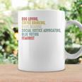 Dog Loving Coffee Drinking Book Reading Social Justice Premium Tri-Blend Graphic Print Coffee Mug Gifts ideas