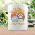 Dogs Books And Yarn Crocheting Retro Graphic Print Coffee Mug Gifts ideas