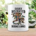 EASILY DISTRACTED BY DRAGONS & BOOKS Medieval Fantasy Reader Graphic Print Coffee Mug Gifts ideas