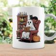 Ghost With Bookshelf Halloween Bookish Premium Tri-Blend Graphic Print Coffee Mug Gifts ideas