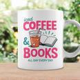 Iced Coffee & Books Reading Lover Trendy Summer Premium Tri-Blend Graphic Print Coffee Mug Gifts ideas