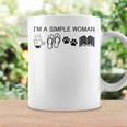 I'm A Simple Woman I Love Coffee Flip Flops Dog Books Graphic Print Coffee Mug Gifts ideas