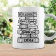 Jane Austen Book Stack Book Club Fans Romantic Novels Graphic Print Coffee Mug Gifts ideas
