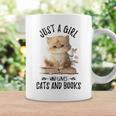 Just A Girl Who Loves Cats And Books Kitties Pet Art Lover Graphic Print Coffee Mug Gifts ideas